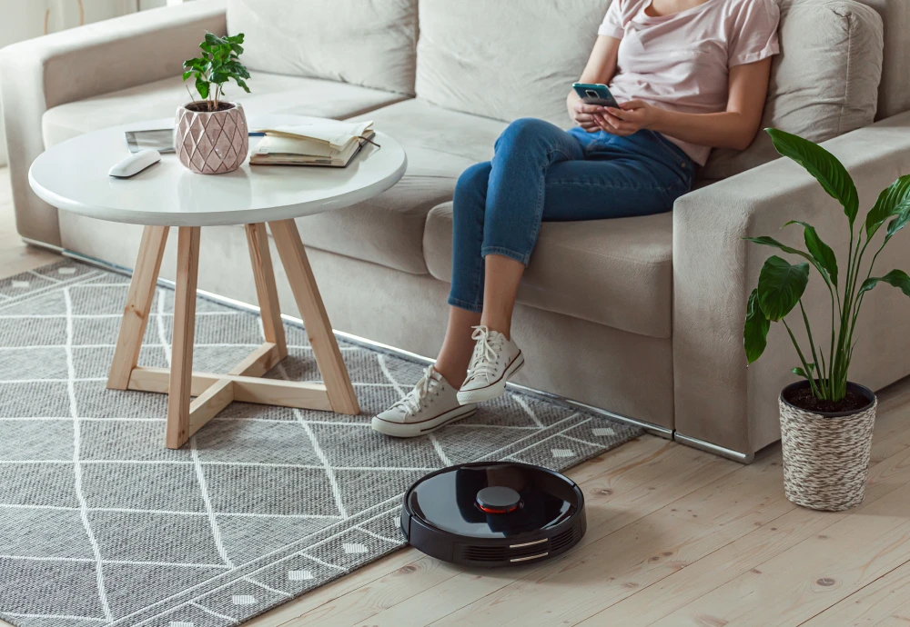 robot vacuum cleaner on carpet